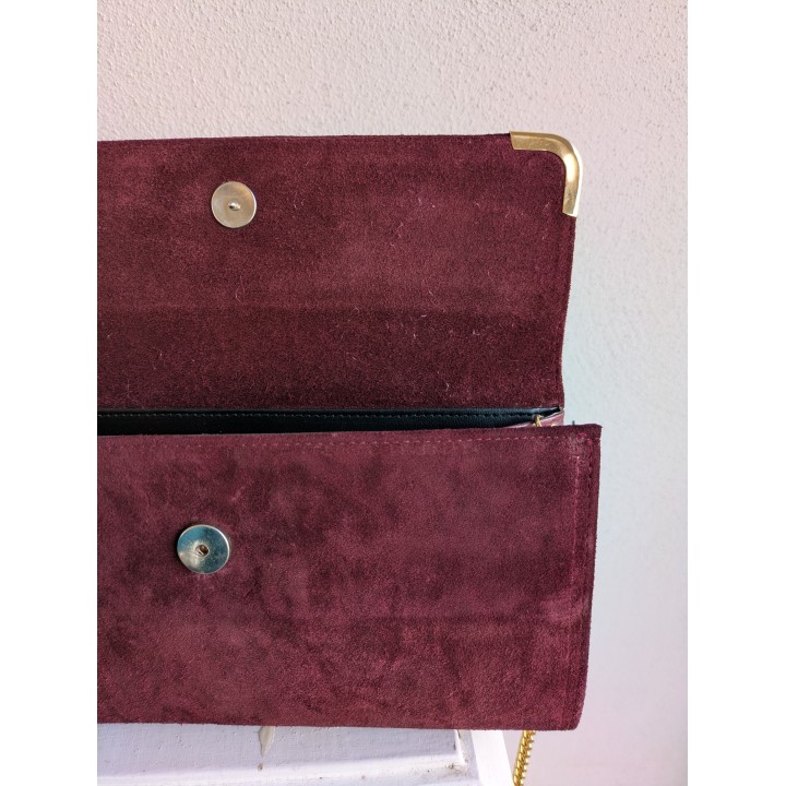 pochette vintage rossa pelle