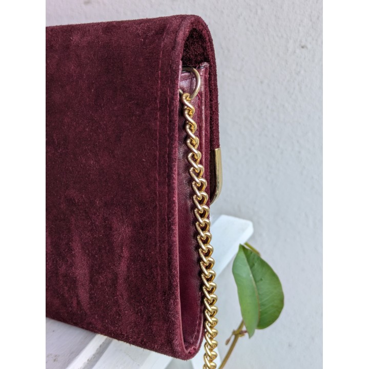 pochette vintage rossa pelle