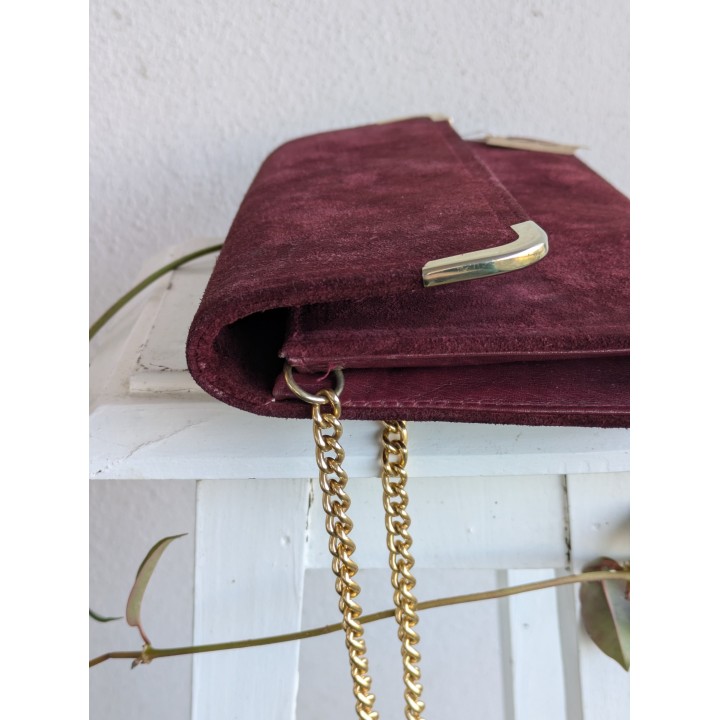 pochette vintage rossa pelle