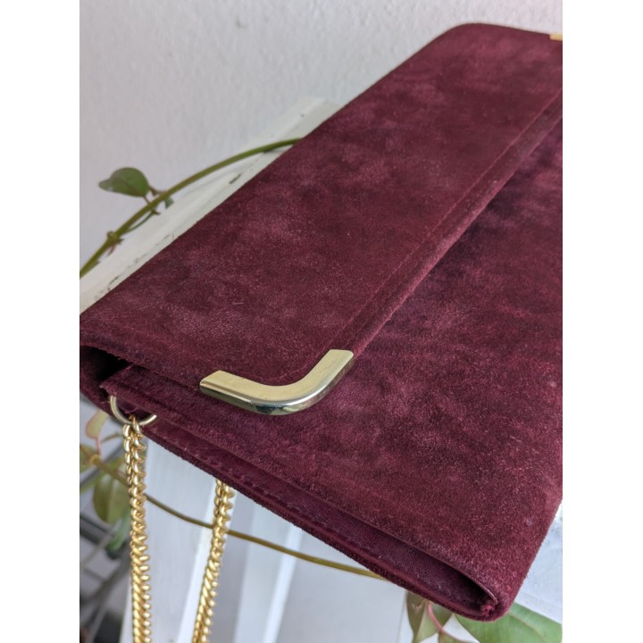 pochette vintage rossa pelle