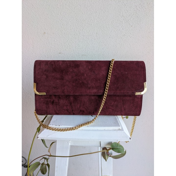 pochette vintage rossa pelle