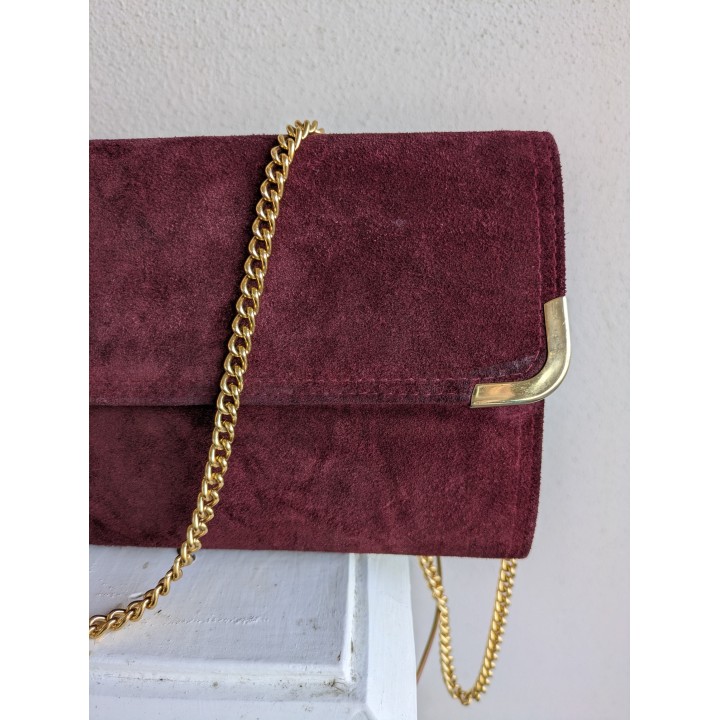 pochette vintage rossa pelle