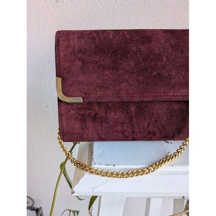 pochette vintage rossa pelle