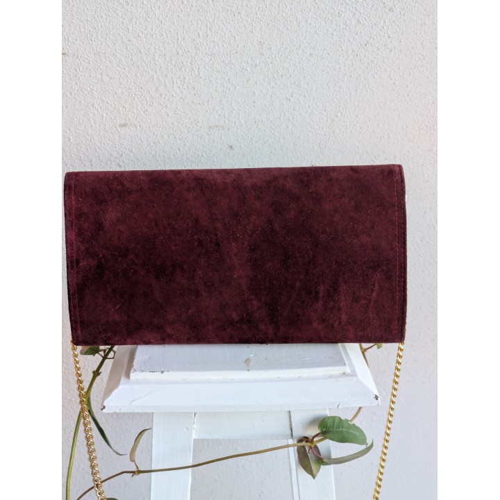 pochette vintage rossa pelle