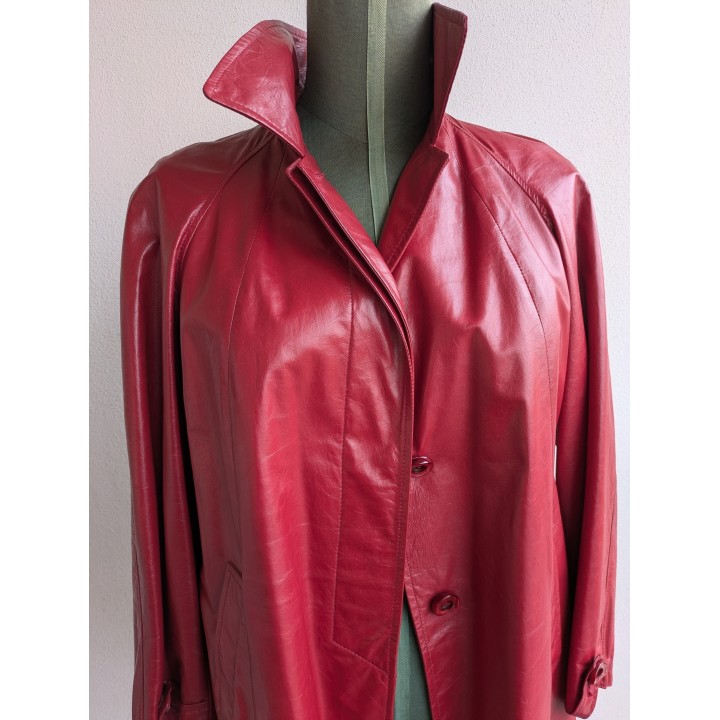 Trench nuovo foderato in pelle lungo