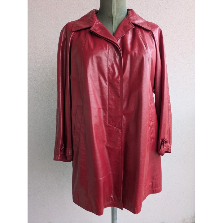 Trench nuovo foderato in pelle lungo