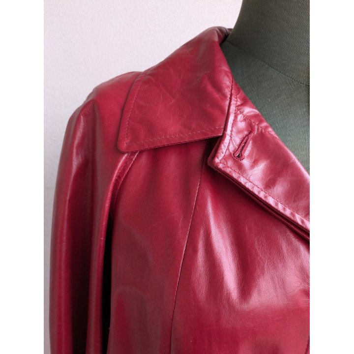 Trench nuovo foderato in pelle lungo