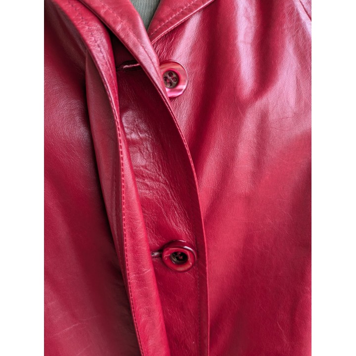 Trench nuovo foderato in pelle lungo