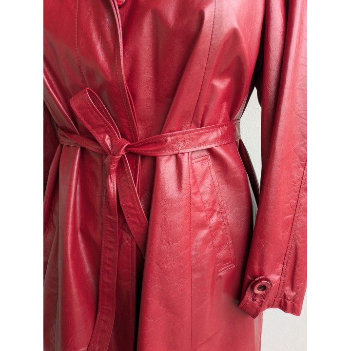 Trench nuovo foderato in pelle lungo