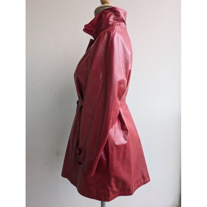 Trench nuovo foderato in pelle lungo