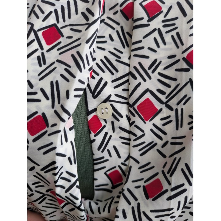 Camicia fantasia bianca rossa e nera