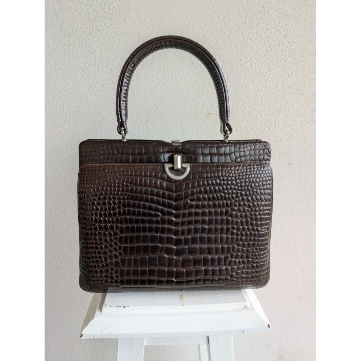 Borsetta a mano in pelle stampa cocco