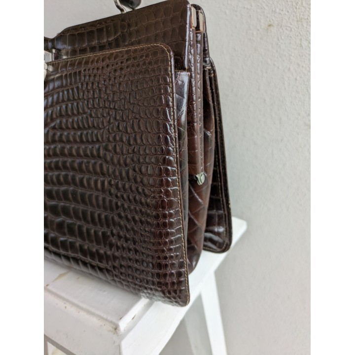 Borsetta a mano in pelle stampa cocco