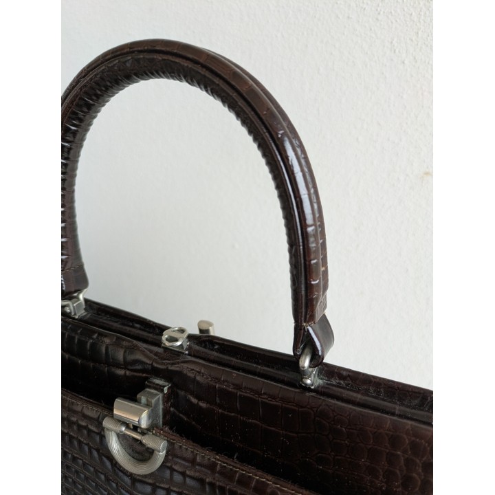 Borsetta a mano in pelle stampa cocco