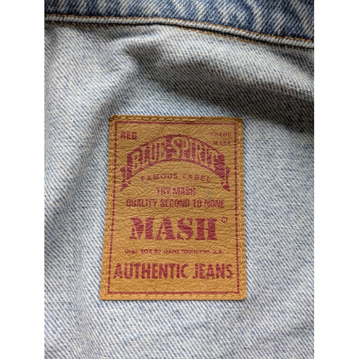 Giubbino in jeans vintage Mash, lavaggio chiaro, iconico.  Tasche esterne classiche ma interne.