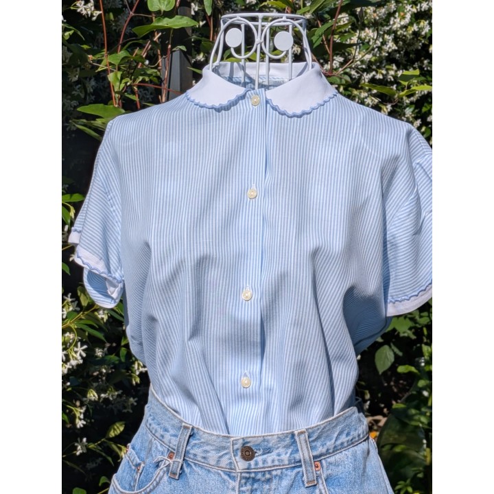 Camicia a righe azzurre