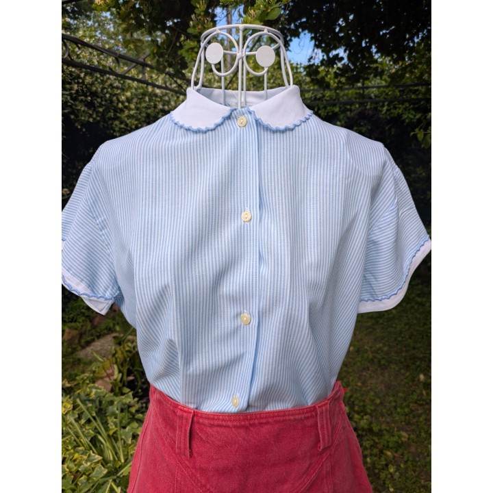 Camicia a righe azzurre