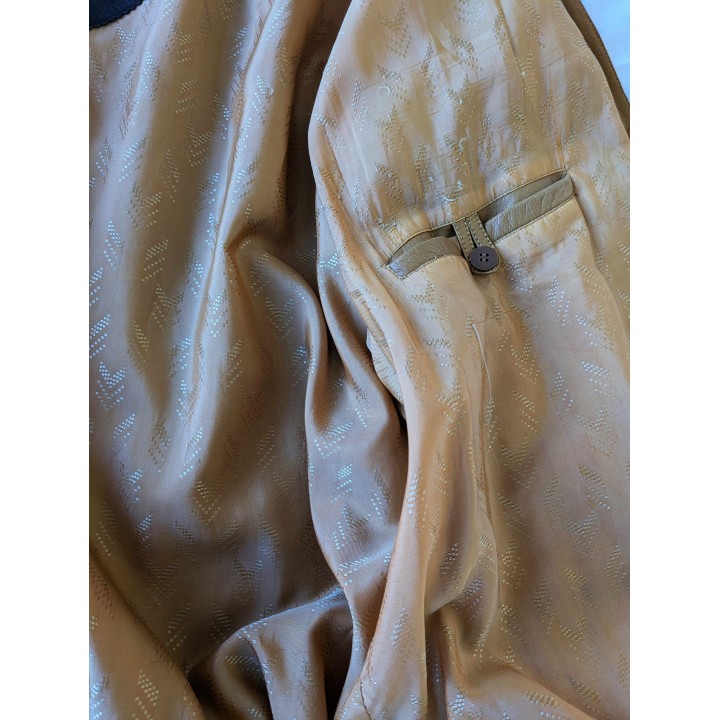 Giubbotto scamosciato con inserti in lana