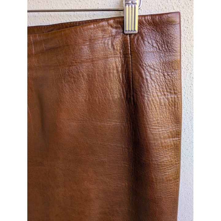 Gonna in pelle marrone