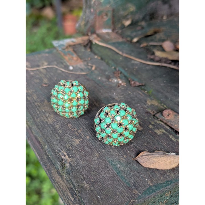 orecchini vintage turchesi con clip