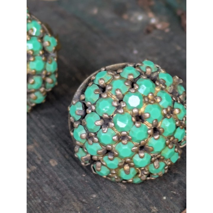 orecchini vintage turchesi con clip