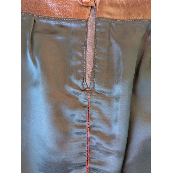 Gonna in pelle marrone