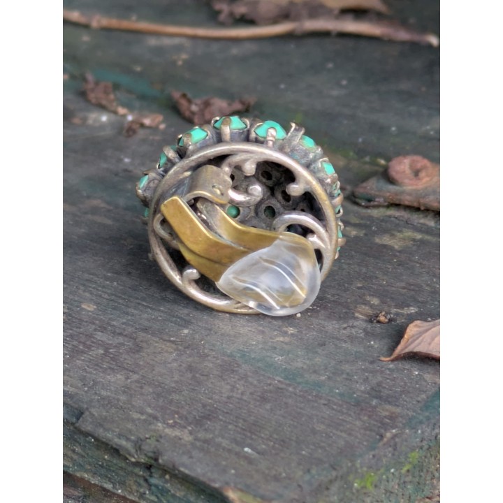 orecchini vintage turchesi con clip
