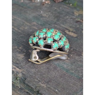 orecchini vintage turchesi con clip