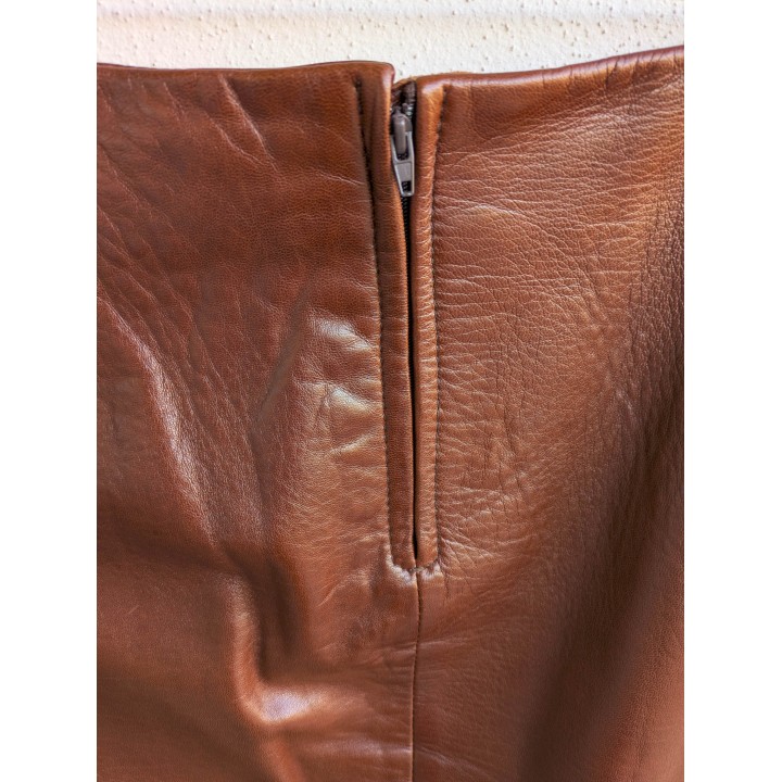 Gonna in pelle marrone