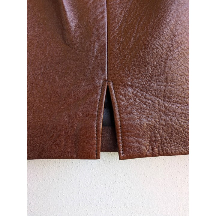 Gonna in pelle marrone