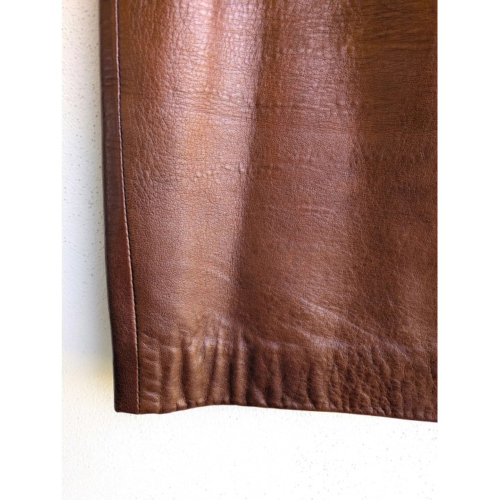 Gonna in pelle marrone