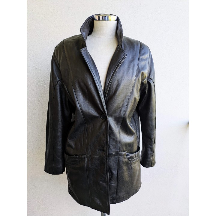 Giacca in pelle nera