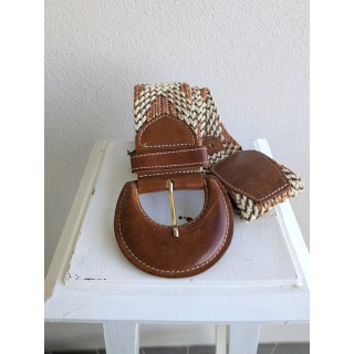 Cintura in pelle e corda