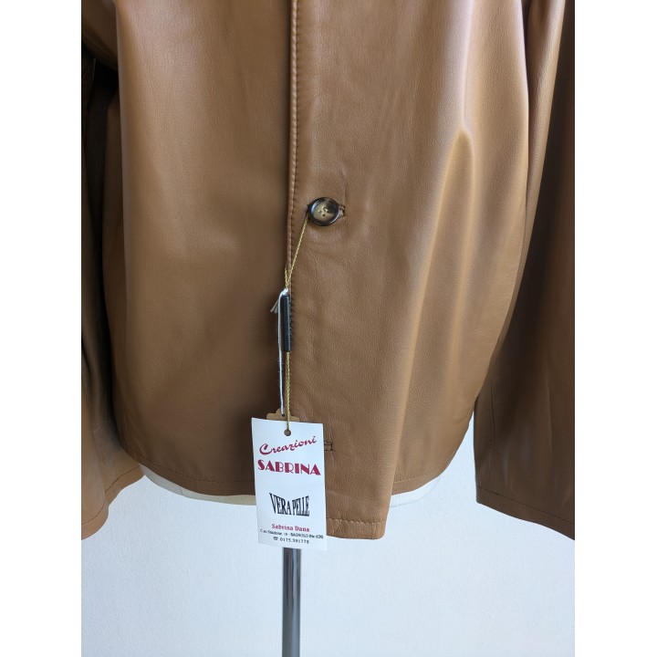 Giubbino in pelle nuovo color caramello