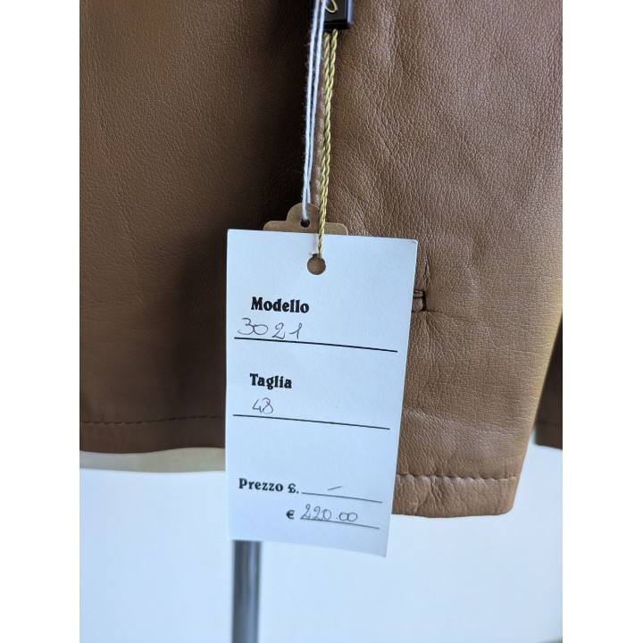 Giubbino in pelle nuovo color caramello