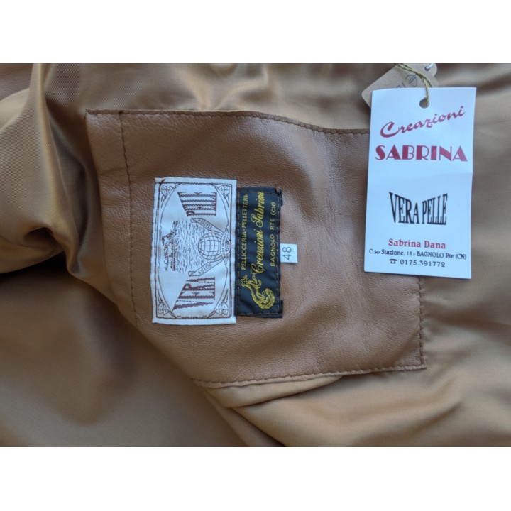 Giubbino in pelle nuovo color caramello