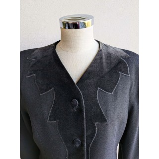 Giacca in lana con inserti in velluto