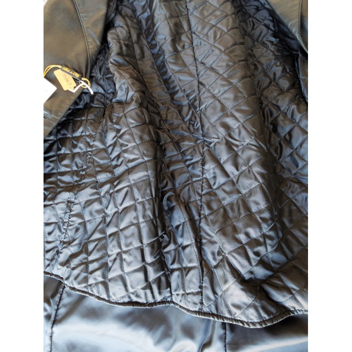 Trench nuovo foderato in pelle lungo