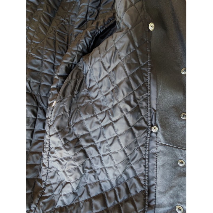 Trench nuovo foderato in pelle lungo