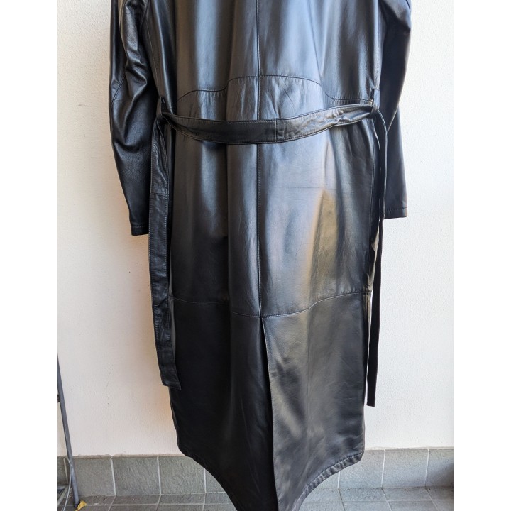Trench nuovo foderato in pelle lungo