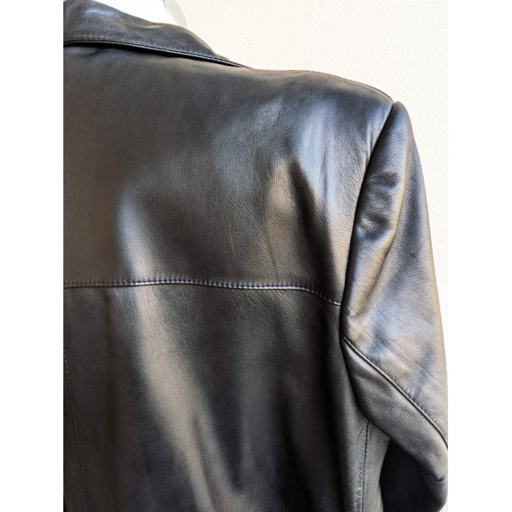 Trench nuovo foderato in pelle lungo