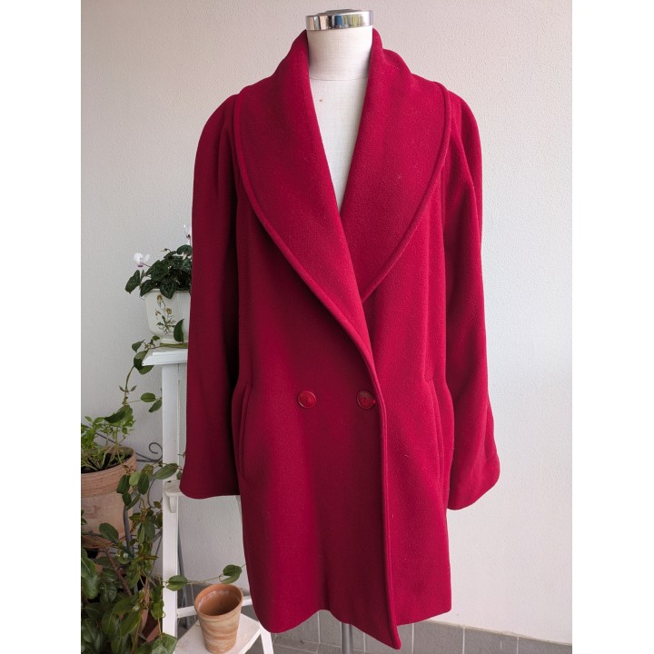 cappotto lana rosso vintage